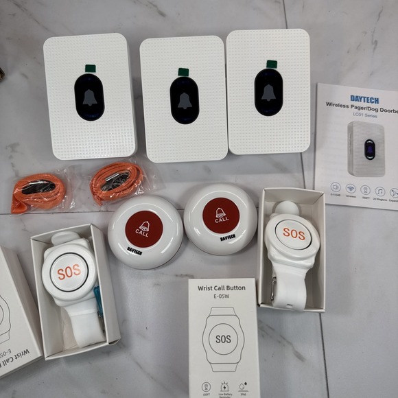DAYTECH✨Wireless Caregiver Pager Alert✨2 Call Buttons✨2 Wrist Pagers✨3 Receivers - Picture 1 of 2